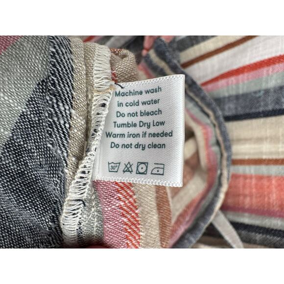 Roller Rabbit Striped Button Down Belted Shirt Dress Womens Large Multicolor - Picture 10 of 14